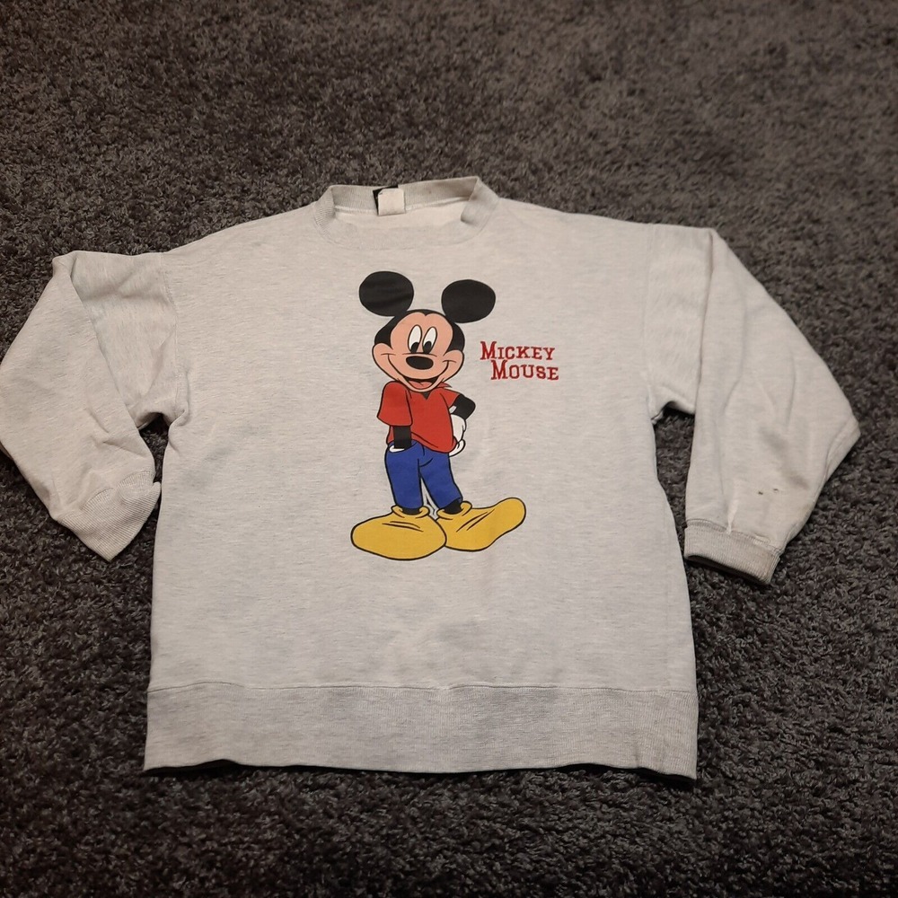 Vintage Disney Mickey Unlimited Sweater Adult Large Gray Crewneck Sweatshirt‎